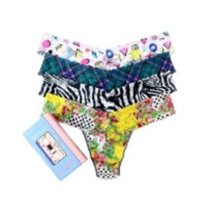 Hanky Panky Signature- Lace Low-Rise Thongs Set of 4 Multicolor One Size…